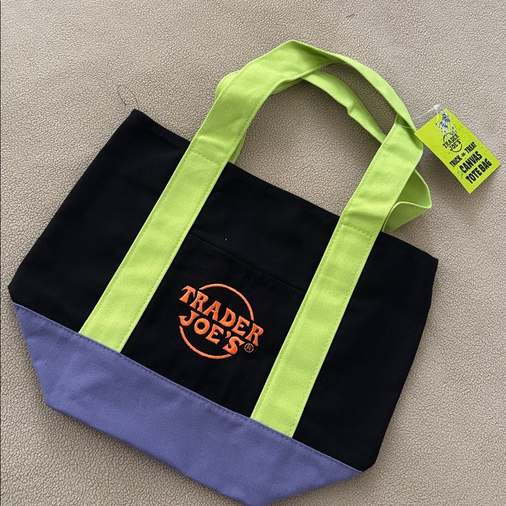Trader Joe's mini multi colored mini tote NWT